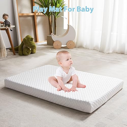 Miniatura 7 de LILNAP Colchón impermeable de 3 pulgadas, 38 x 26 x 3 pulgadas, colchón de espuma viscoelástica con funda transpirable y extraíble para dormir