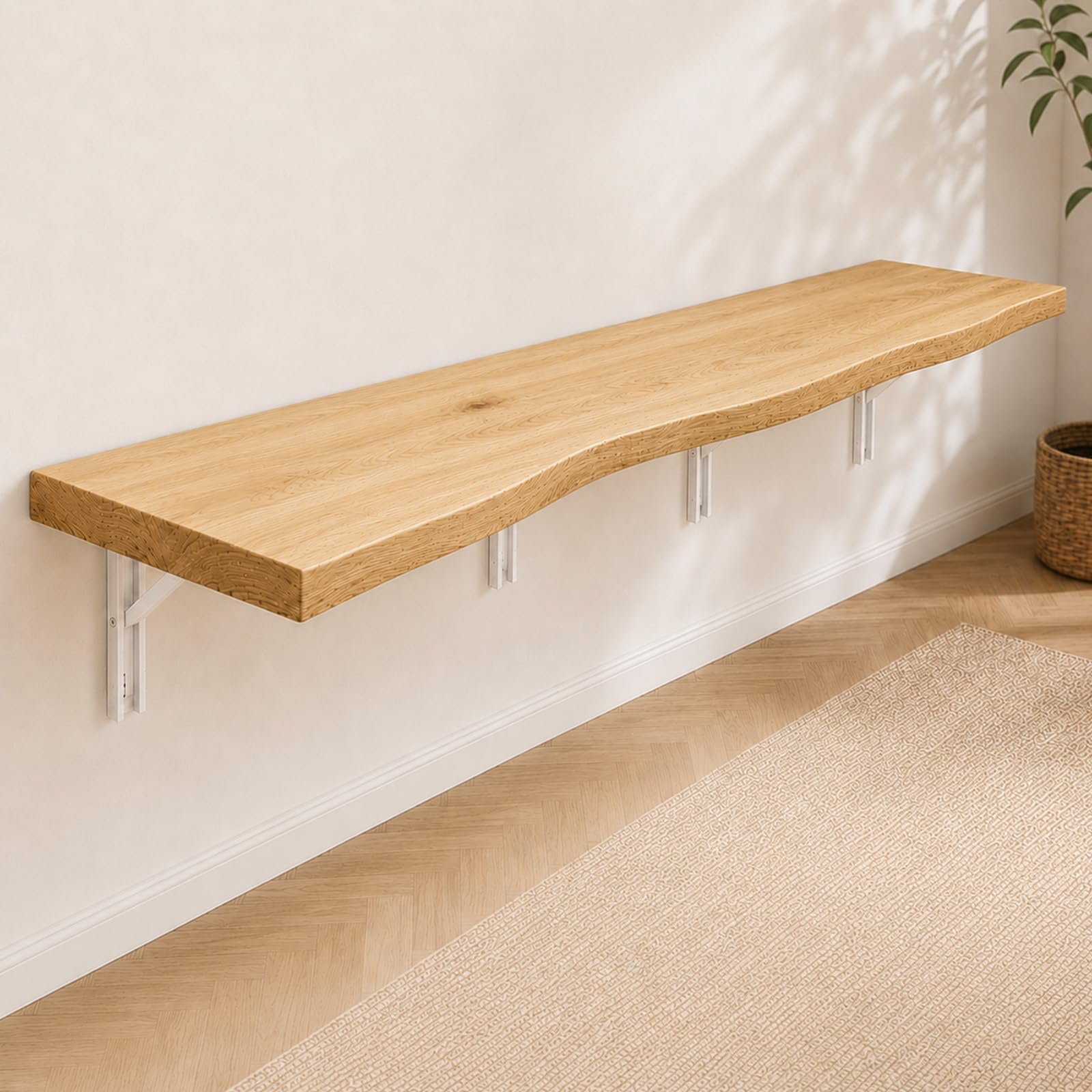 Scrivania pieghevole da parete in legno massello, tavolo salvaspazio per piccole stanze, casa, ufficio e studio, design slish per ripoppi efficienti