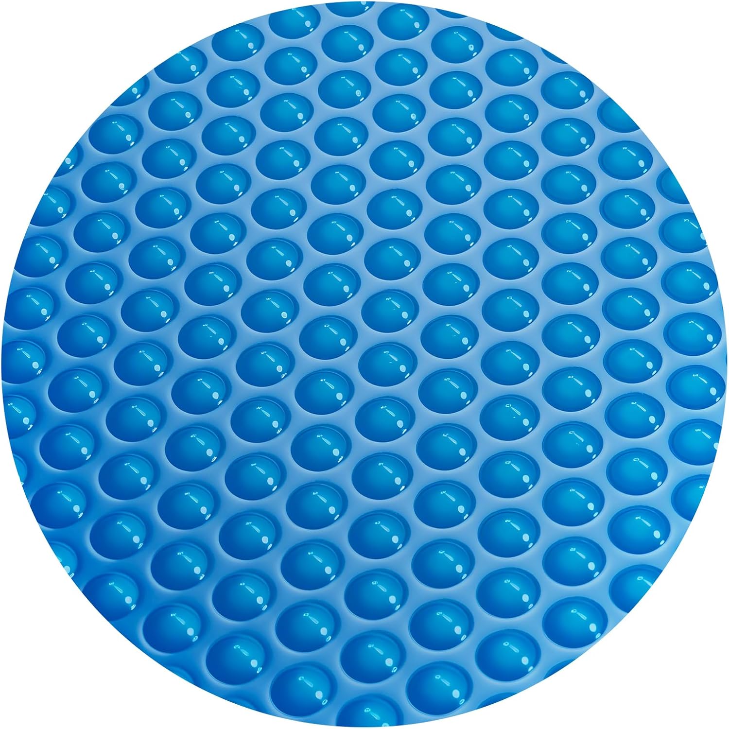 GYMAX Solar Pool Cover, 12-mil Round Inground/Above Ground Pool Cover, Heat Retaining Blue Bubble Heating Floating Blanket for Outdoor Tub, Customizable Fit (Round 8 FT)
