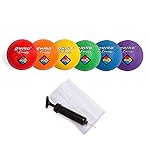 Champion Sports Rhino Playground Ball Set, 8.5D -Two-Ply, Nylon Wound - Set of 6 Colors With Bag and Pump