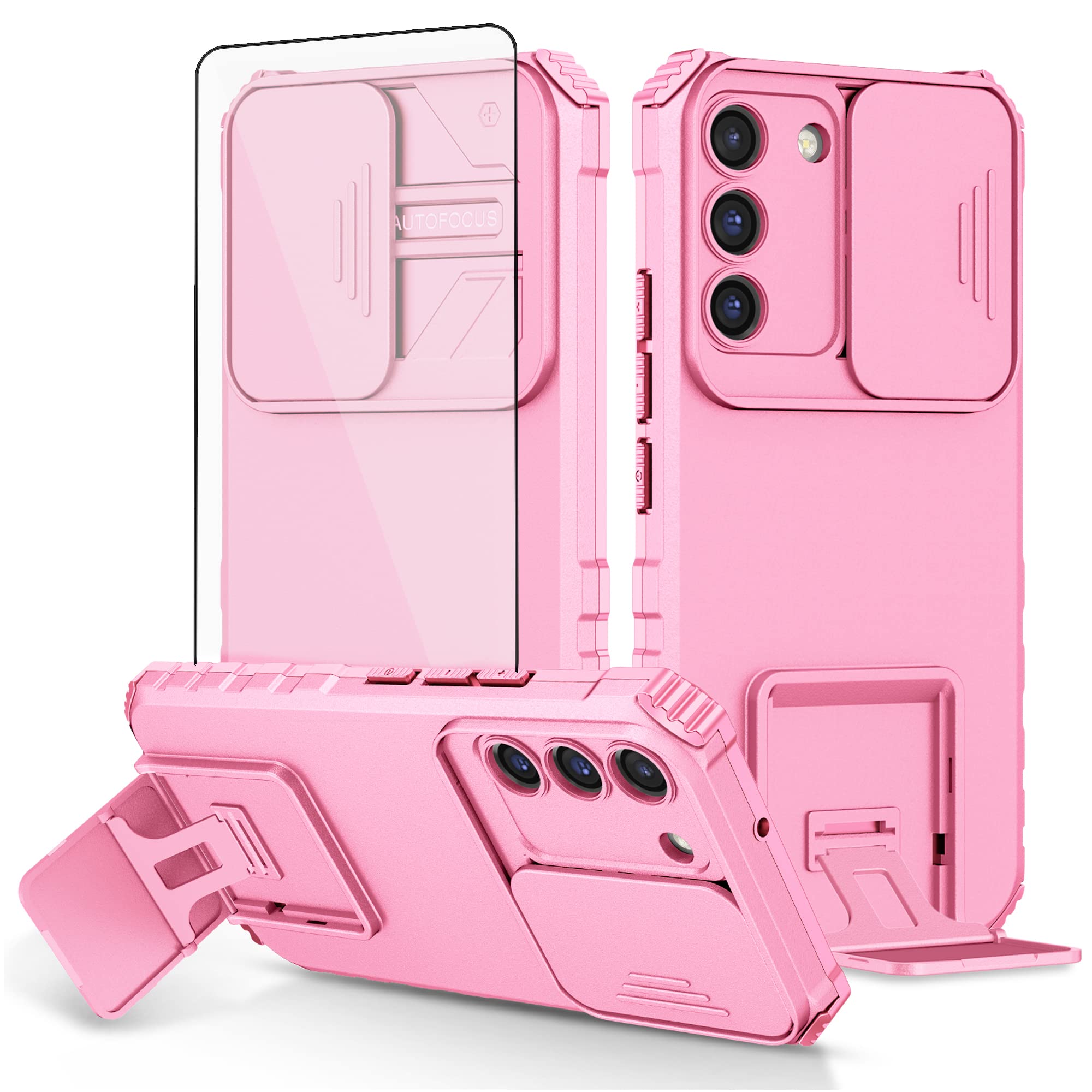 Asuwish Phone Case for Samsung Galaxy S21 Glaxay S 21 5G 6.2 inch with Tempered Glass Screen Protector and Slide Camera Cover Kickstand Slim