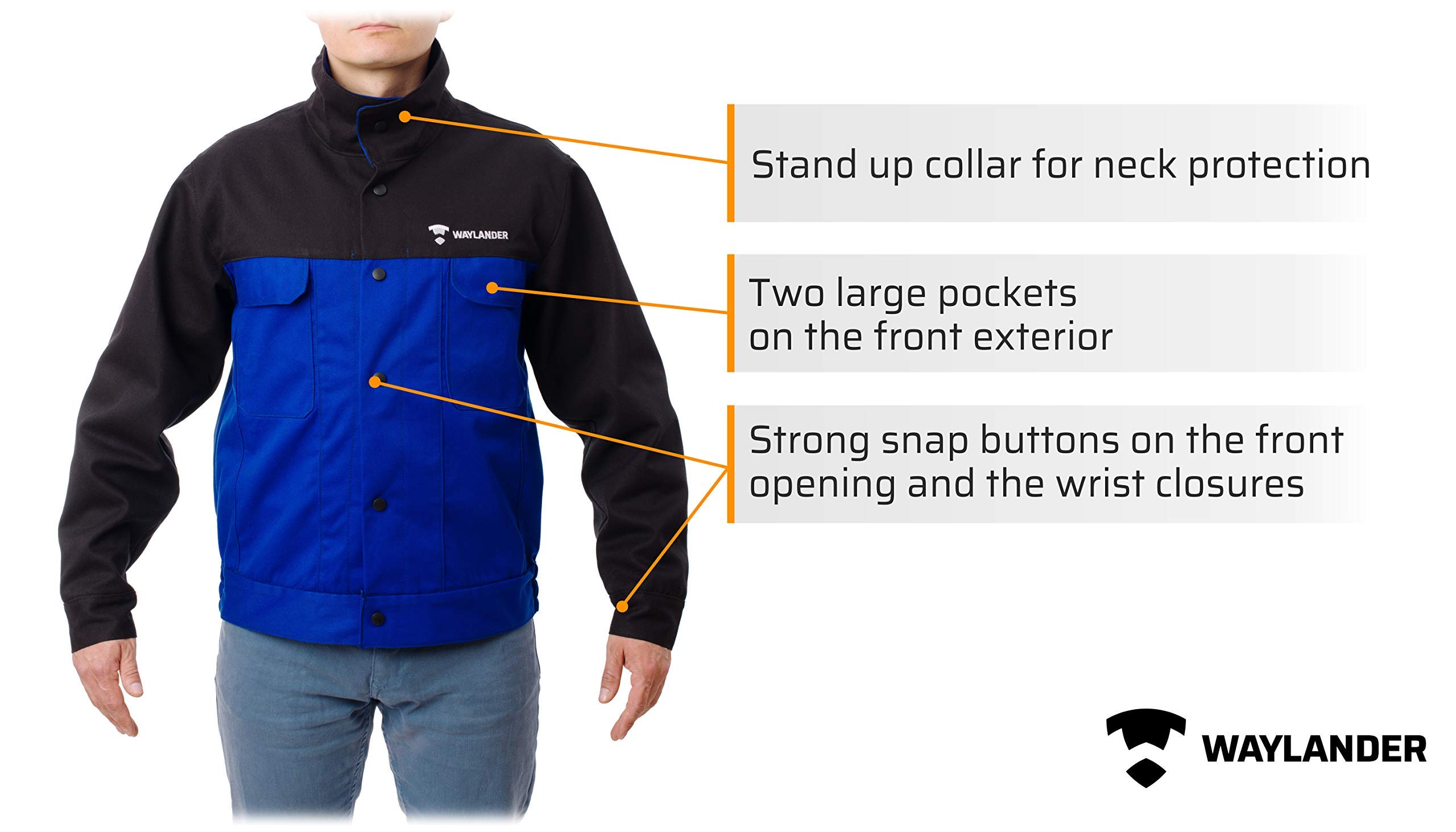 Waylander Flame Resistant FR Cotton Welding Jacket with Snap
