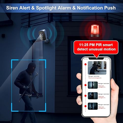 Miniatura 5 de Cámaras de seguridad inalámbricas para exteriores, cámaras alimentadas por batería 2K para seguridad del hogar, cámara al aire libre inalámbrica con