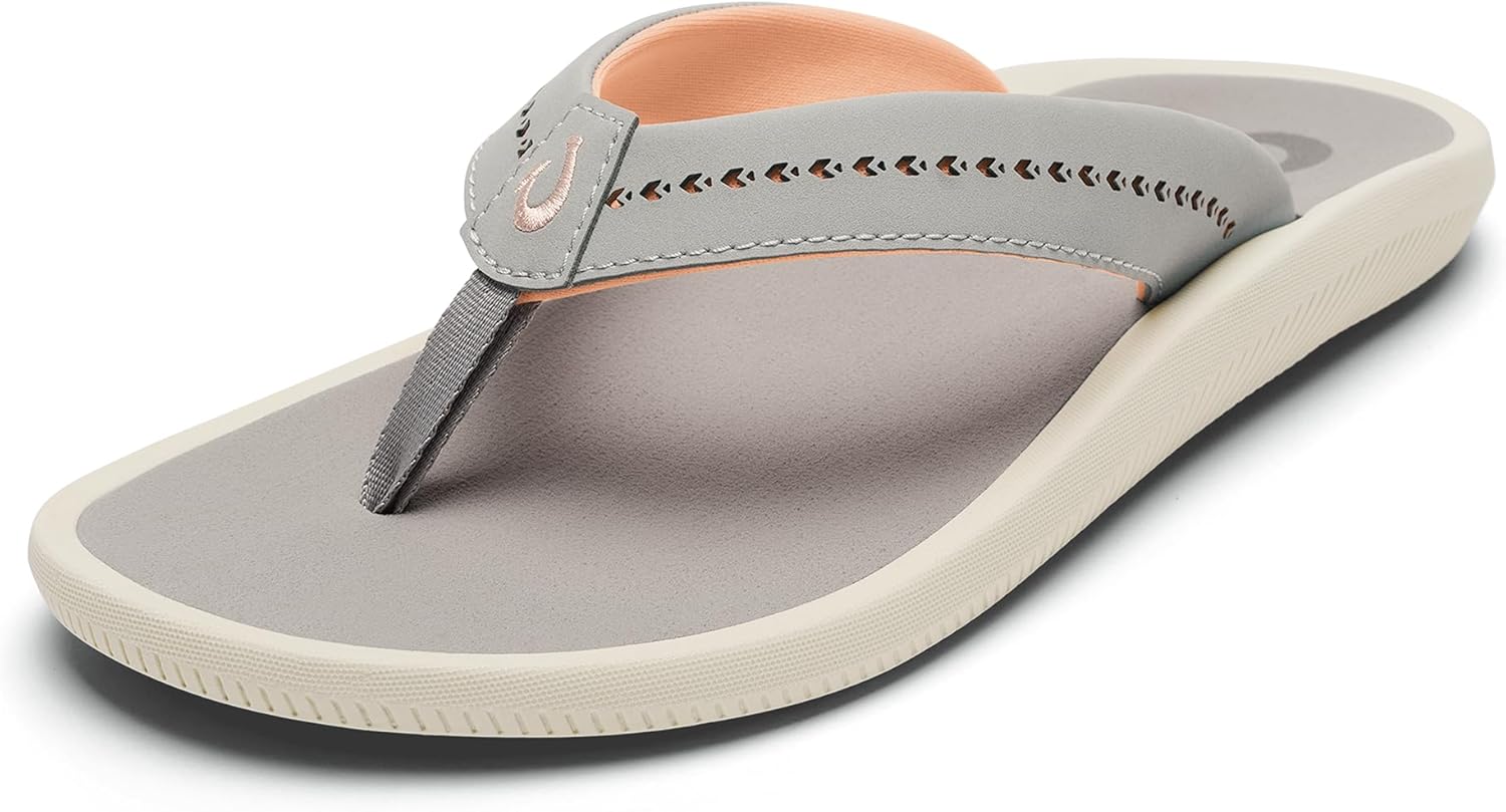 OLUKAI Ulele Women's Beach Sandals, Water-Resistant Flip-Flops, Arch Support & Comfort Fit, Lightweight With Enhanced Grip & Traction