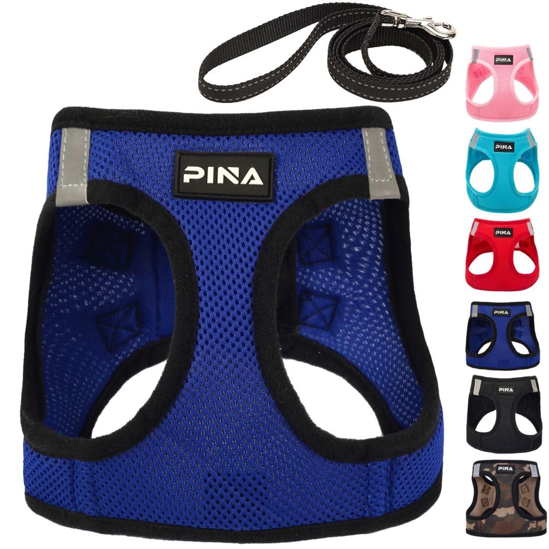 PINA Dog Harness for Small Dogs No Pull, Small Dog Harness and Leash Set, No Choke Breathable Mesh Dog Vest Harness, Lightweight Adjustable Small Medium Dog Harness - Easy to Put On and Take Off