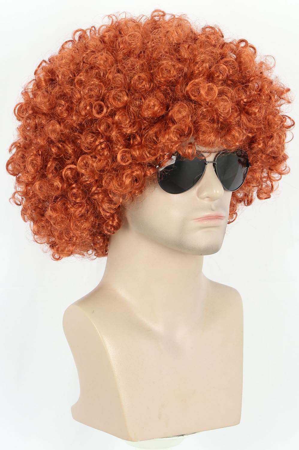 karlery Men Women Afro 70s 80s Short Curly Orange Rocker Party Wig California Halloween Costume Cosplay Wig - Image 2