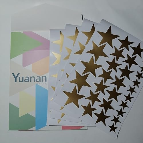 Miniatura 6 de Calcomanías de vinilo con diseño de estrellas para guardería, dormitorio, habitación de niños o niñas, sala de juegos, aula, sala de estar, dorado,
