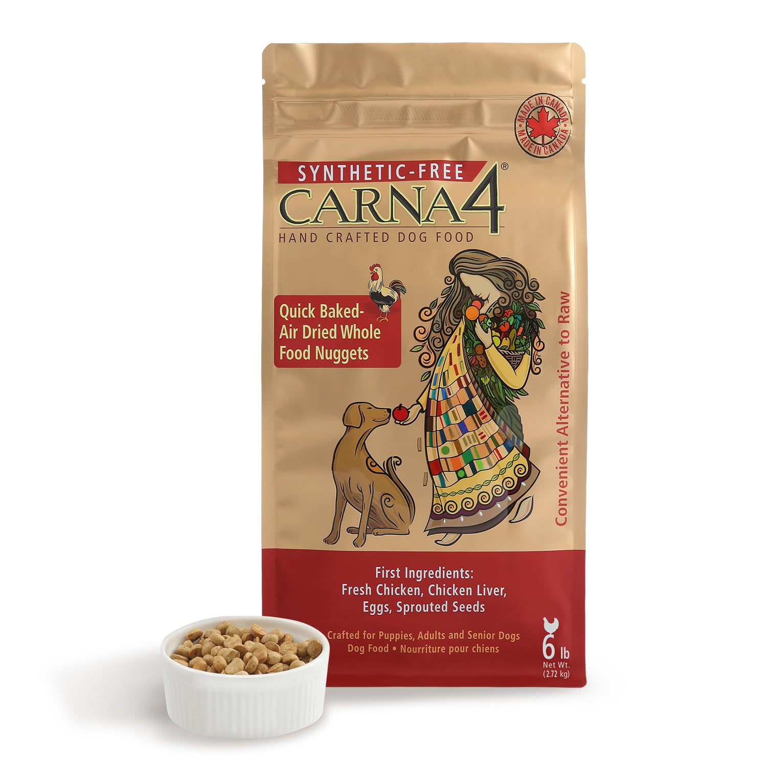 Amazon.com: CARNA4 Air Dried Dog Food, Chicken Recipe, Quick Baked
