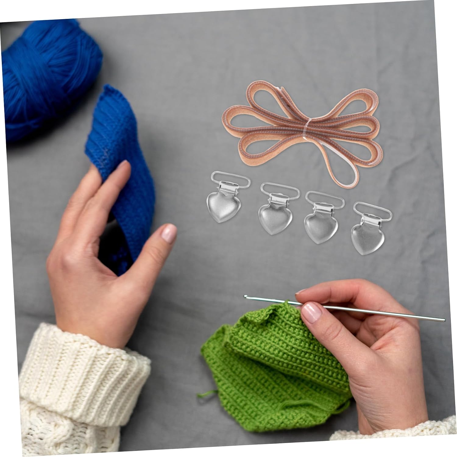 TEHAUX Adjustable Embroidery Frame Clips Set Tufting Frame Fabric Holders Canvas Stretch Tensioner for Needlework and Sewing Accessories