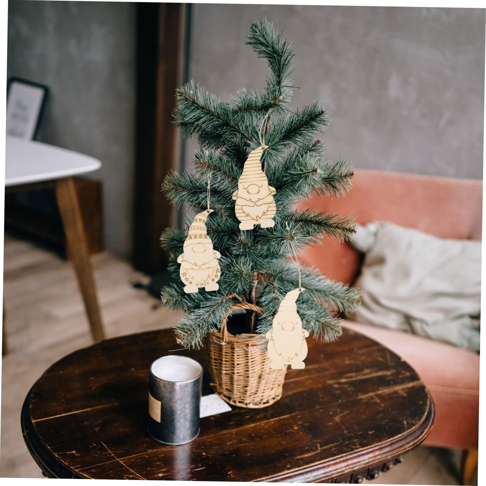 Decorazioni Natalizie Doppia Faccia 40 Pezzi Fai da Te in Legno Artigianali Ciondoli da Dipingere per Albero di Natale e Decorazioni Festive per Ragazzo Ragazza e Adulti