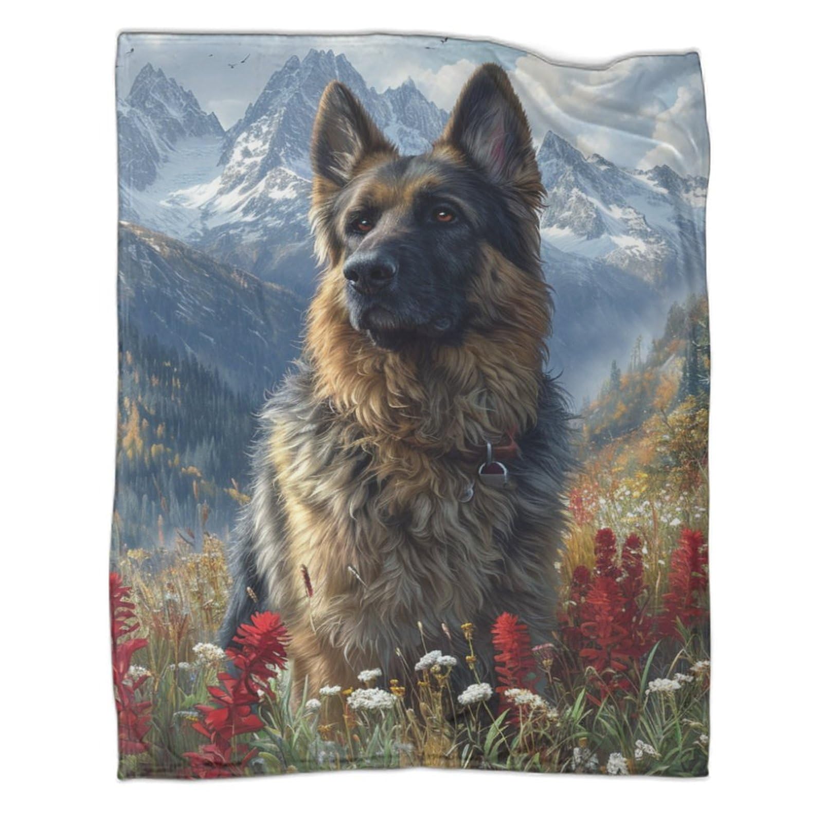 Couverture berger allemand contre le froid plaid chaud lit canapé