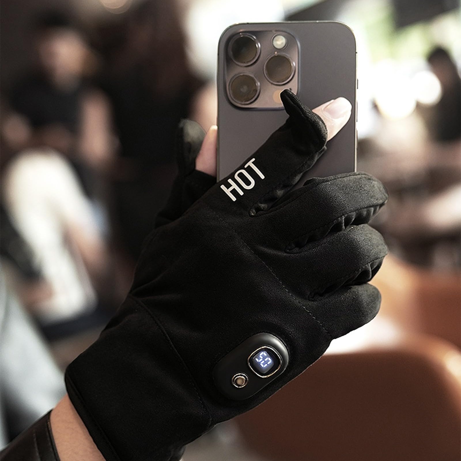 Xuancai Guantes térmicos eléctricos a prueba de frío, calefacción ajustable con forro, compatibles con pantallas táctiles de invierno