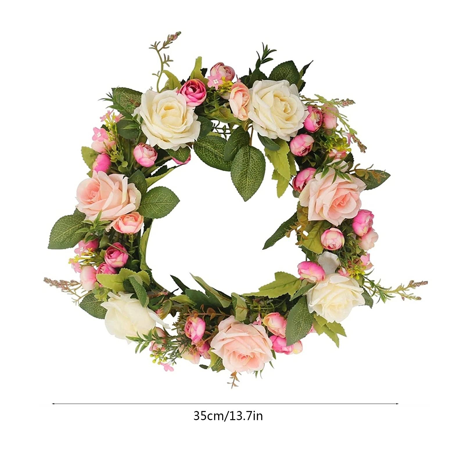 TuToy Ghirlanda Di Fiori Artificiali Ghirlanda Europea Parete Decorativa Porta Fiore Corona Per Matrimonio Decorazione Natalizia Per La Casa - Blu