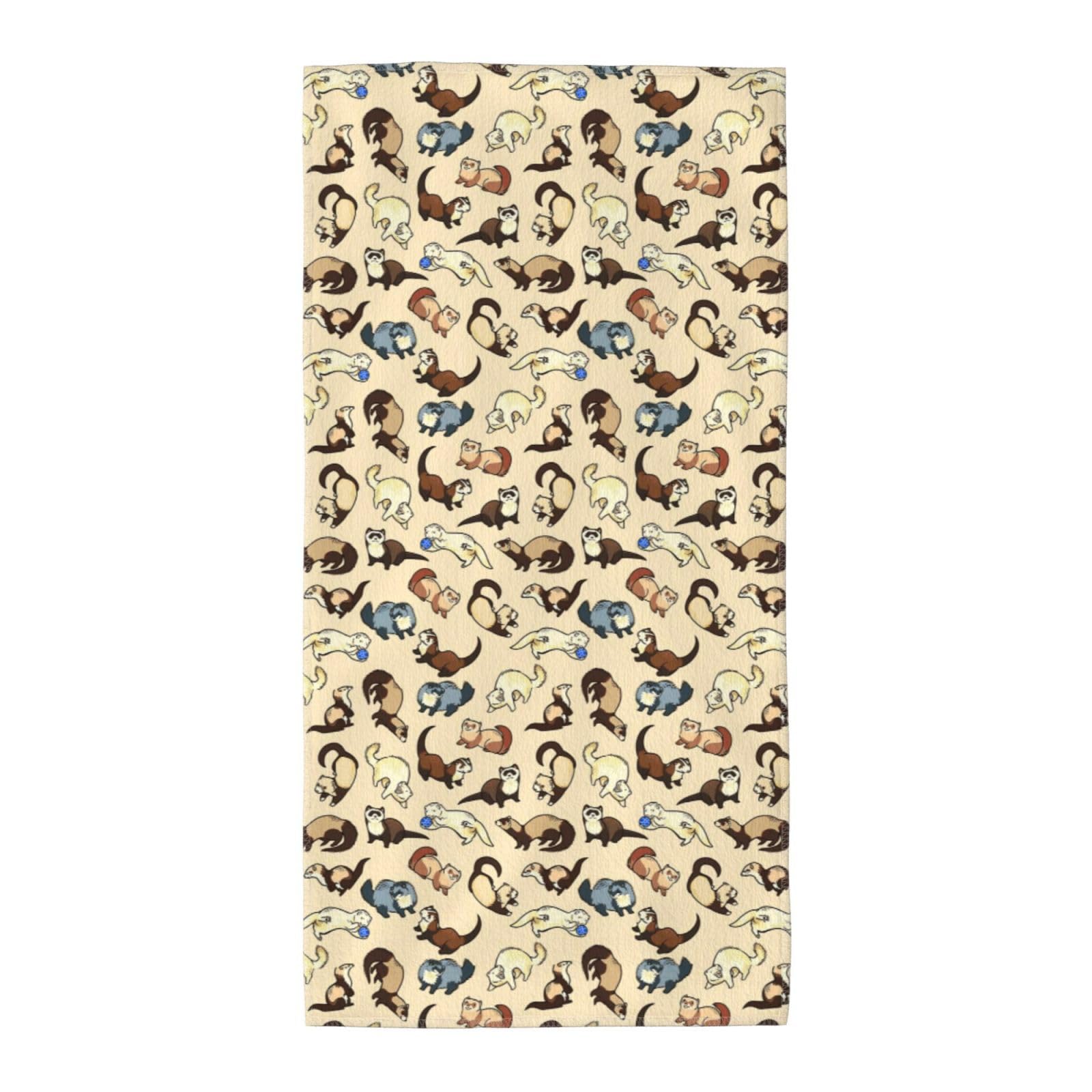 Hairy Ferret Fashion Printed Long Bath Towel For Pool Side Seaside Holiday