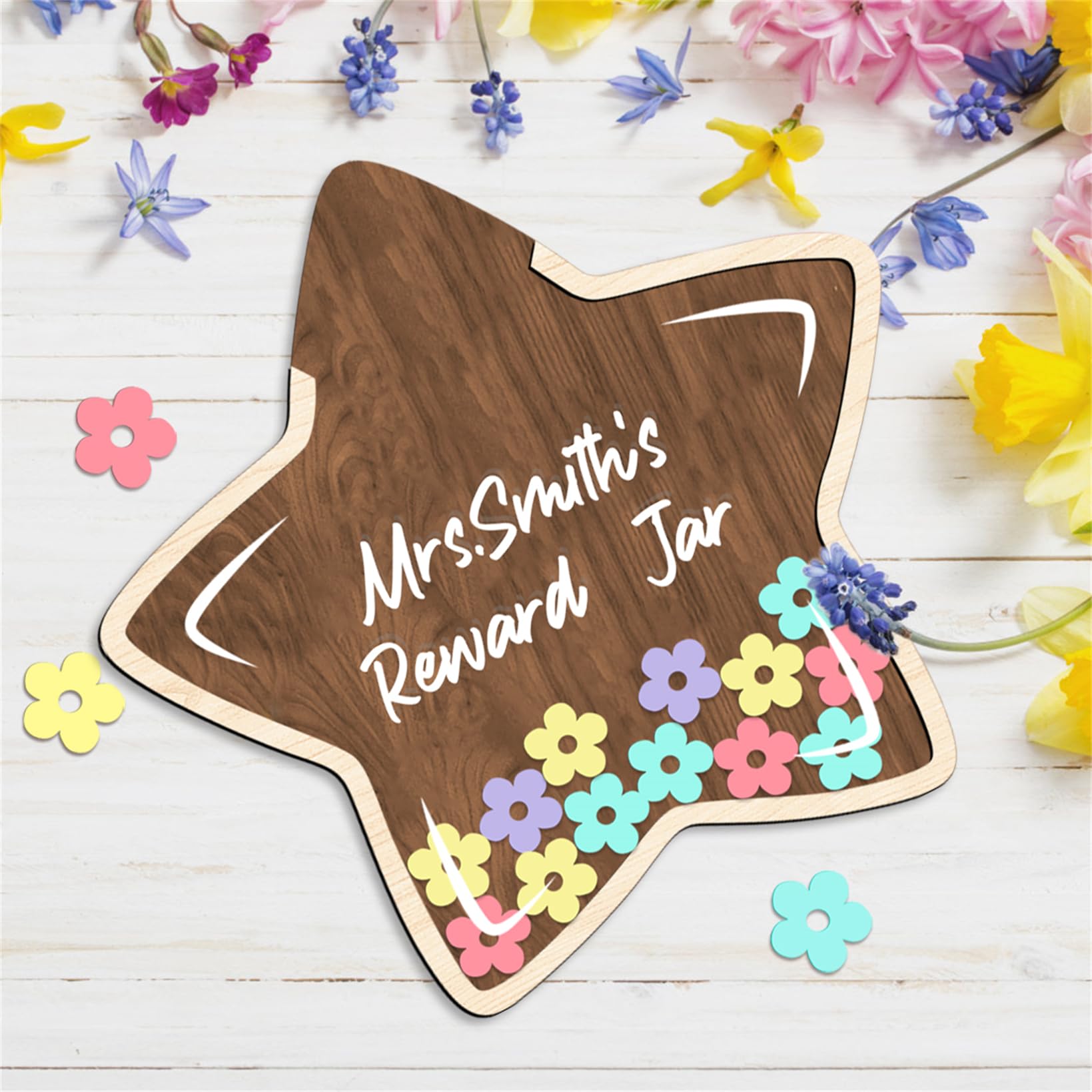 Bocal De Récompense Magnétique En Bois Pour Enfants – Tableau De Comportement Avec Étoiles – Motiver Les Bonnes Actions