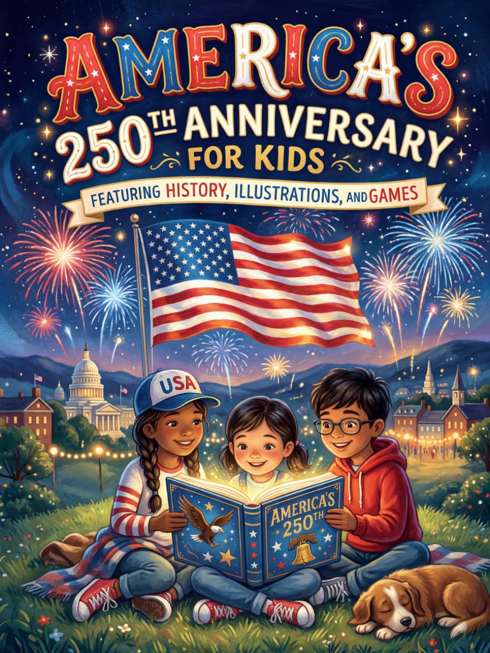 America’s 250th Anniversary Book For Kids: Featuring History, Illustrations and Games