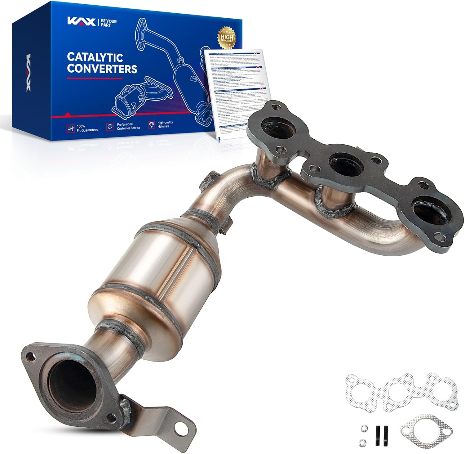 KAX Catalytic Converter Fit for 2004-2007 Highlander, Front 16392 Stainless Steel High Performance 1pc (EPA Compliant)
