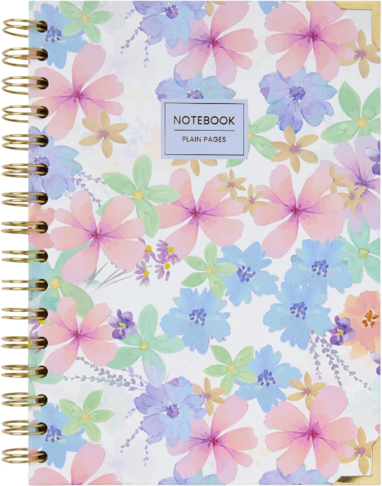 Takenote A5 Notebook - Blank Inside Pages, 96 White Pages, Notebook Size 15.5 x 21.5 cm, Hard Cover, Double Metal Spiral (Wire'o) - Purple