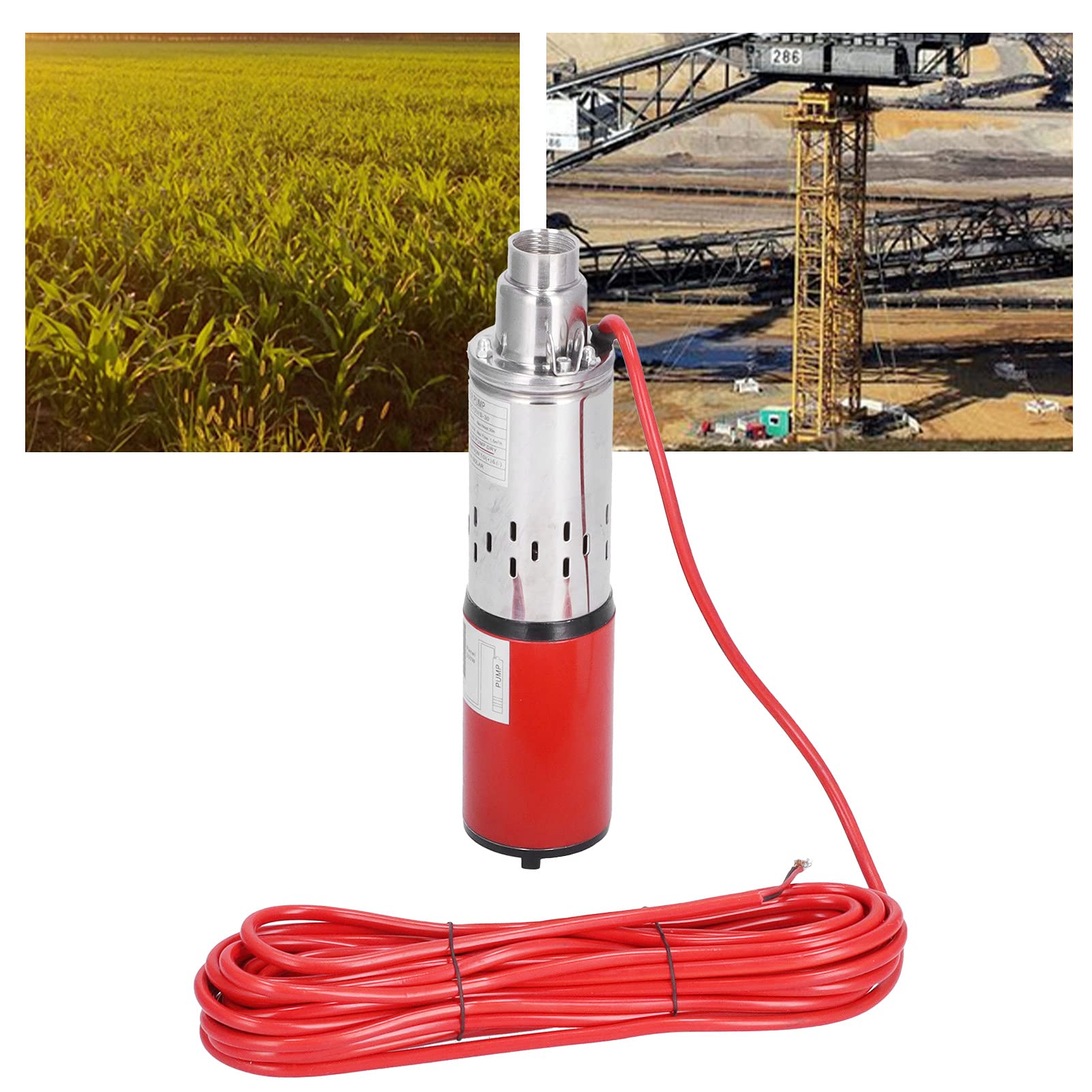 Pompe Submersible, Pompe à Eau Solaire DC 12V, Pompe en Acier Inoxydable, pompe à eau solaire à haute levée pour Bateau de Pêche étang à Poissons Agricole, Pompes