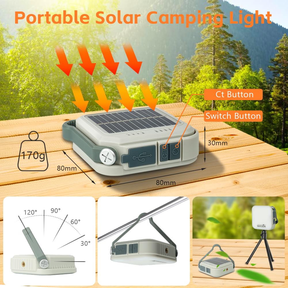 LED Lampada Campeggio 800LM, Luce da Campeggio Ricaricabile, 4800mAh Portatile Power Bank Fino 48 Ore, IPX5 Impermeabile Lampada Campeggio, 4 Modalità di Luce, per Emergenza Escursionismo