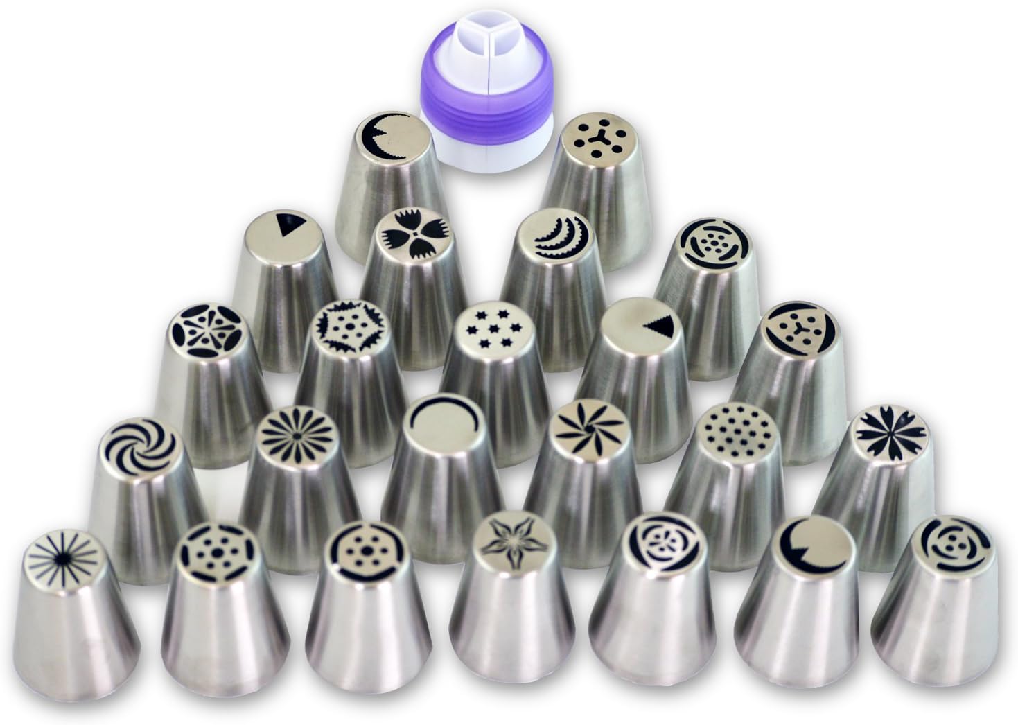 New Russian Piping Frosting Tips - Piping Nozzles Cake Decorating - Flower Icing Tips – 25 Piece Set – Large Size – By Anmig Kitchen