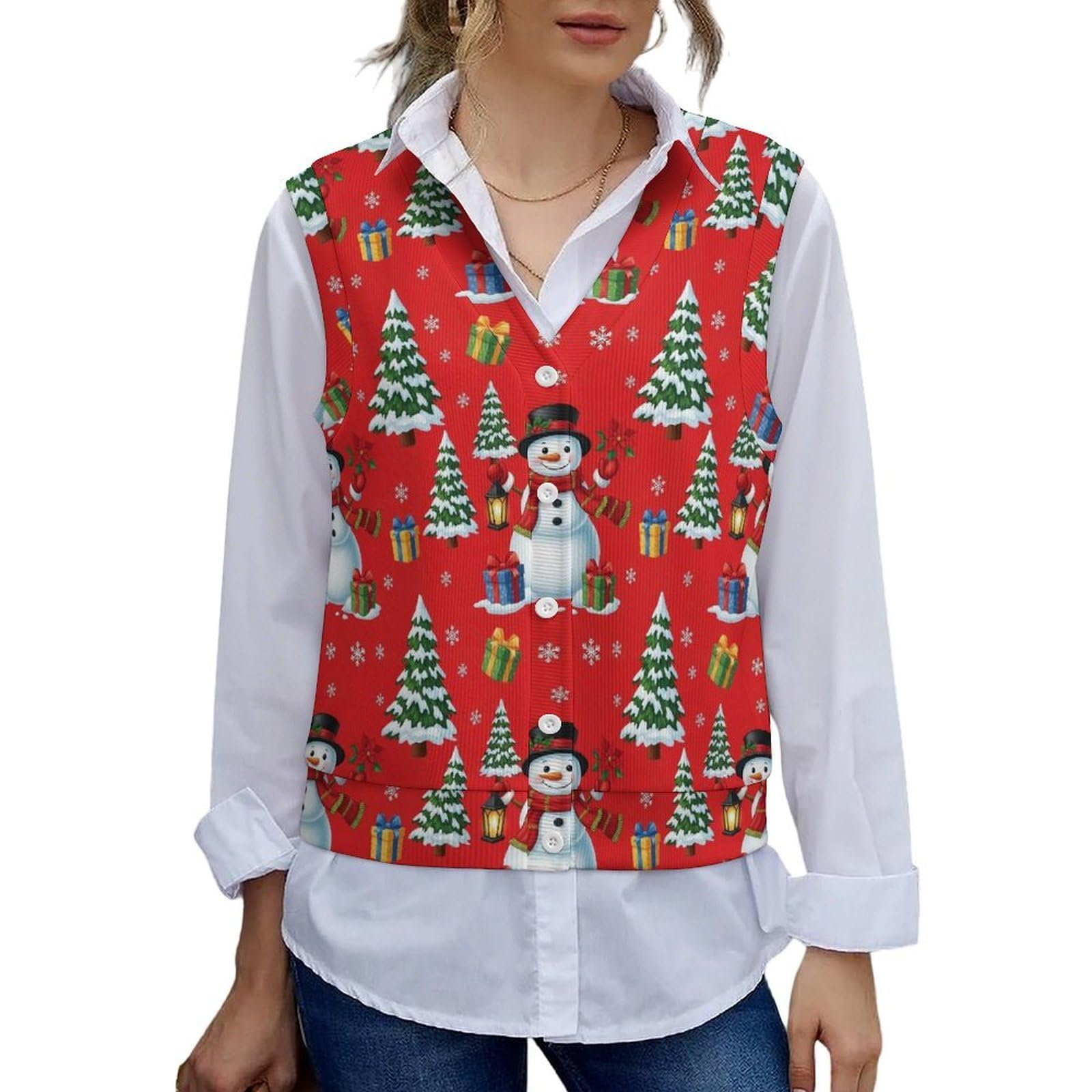 Womens Knit Top Sleeveless Button Down Crop Tops Trendy Cardigan Sweater Vest