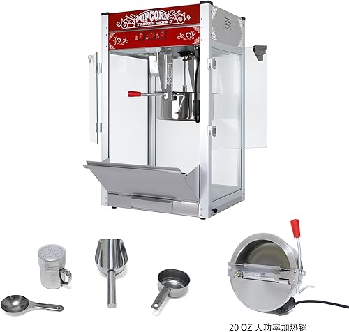 Miniatura 3 de Máquina comercial de palomitas de maíz, hervidor de 16 onzas, 80 tazas por lote, potencia de 1440 W, control de 3 interruptores, estilo teatro con