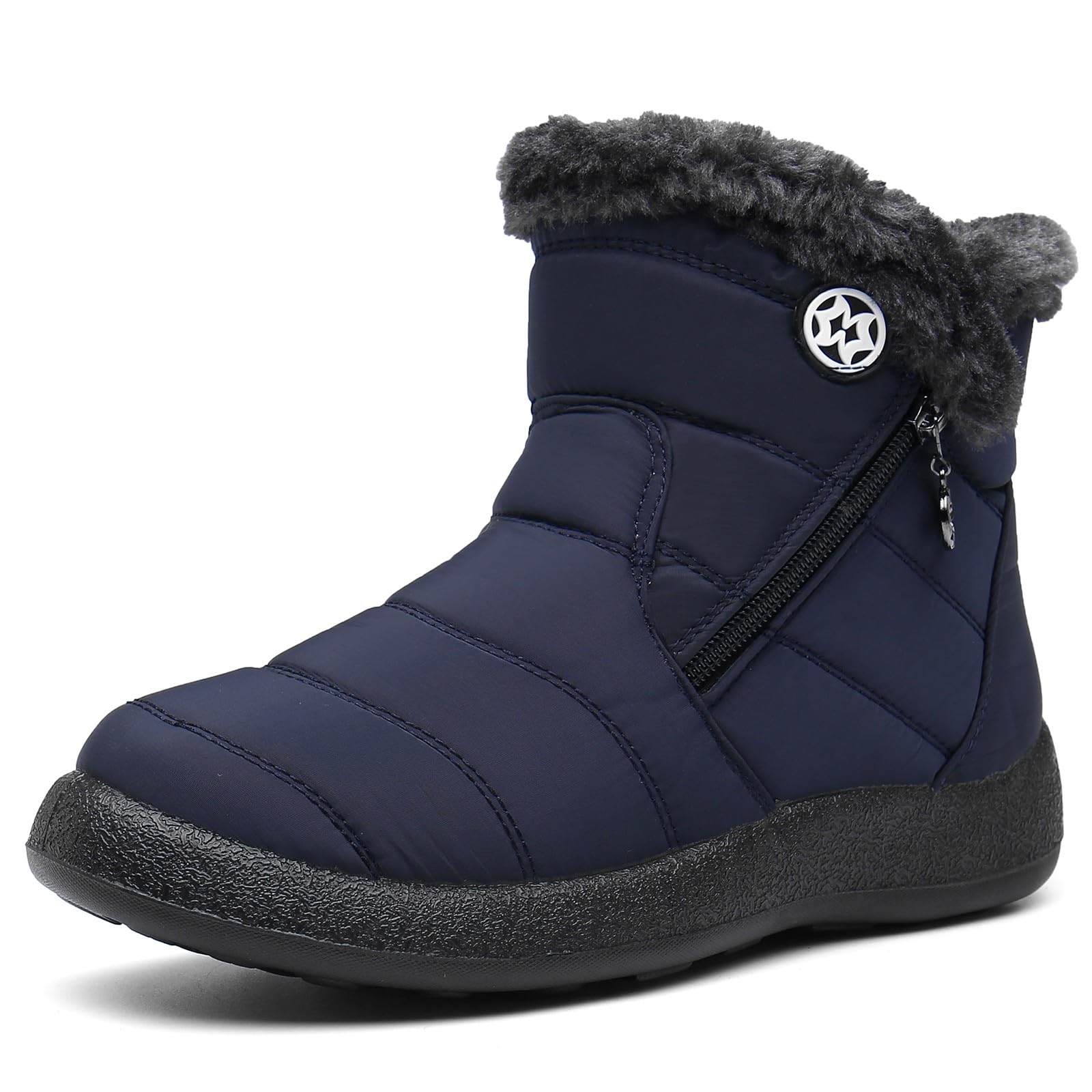 Hsyooes Botas Mujer Invierno Botines de Nieve Calentitas Zapatos Forradas Impermeable Botas de Nieve Cómodas Antideslizante Ligero