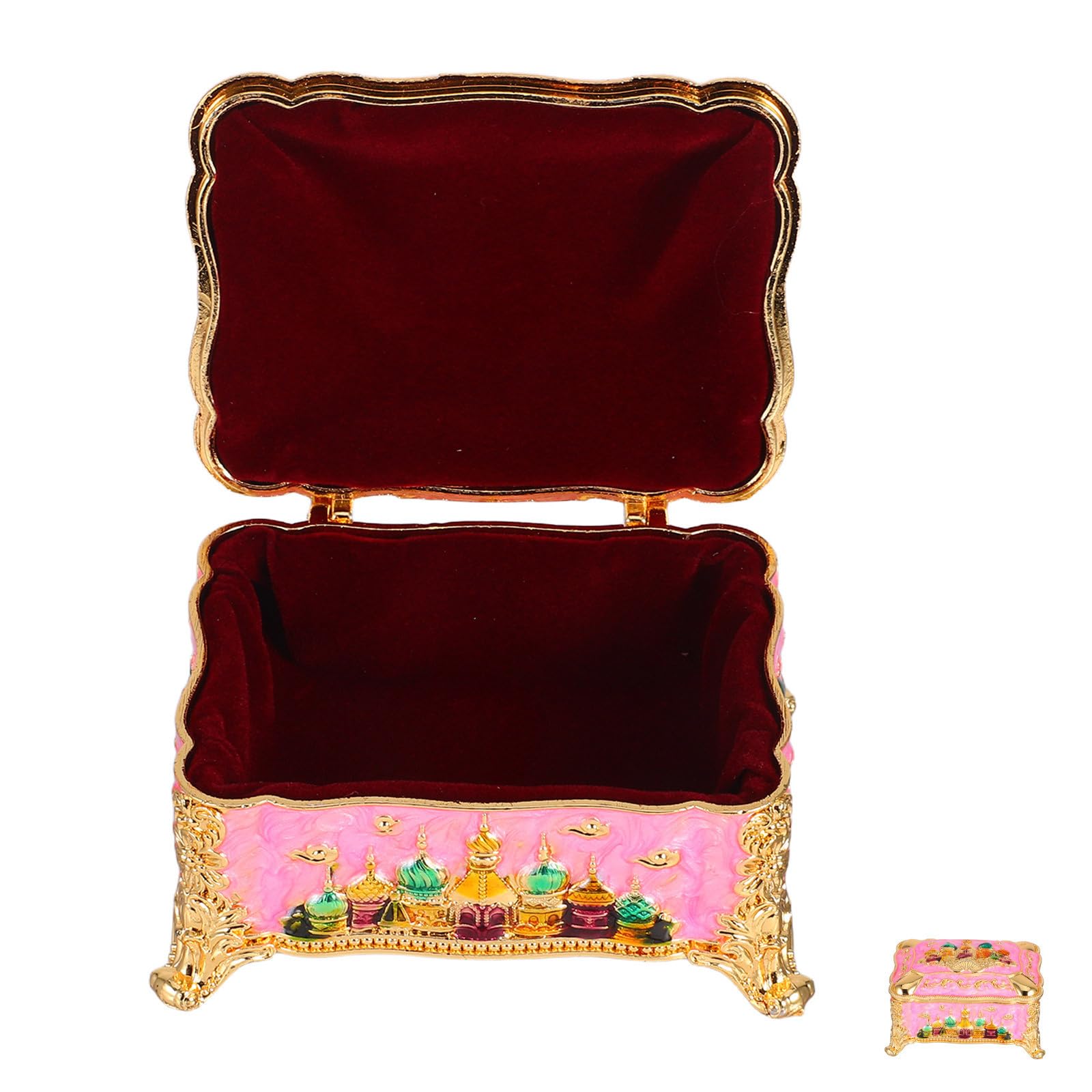Joyero de castillo rosa Uonlytech para evitar enredos de collares