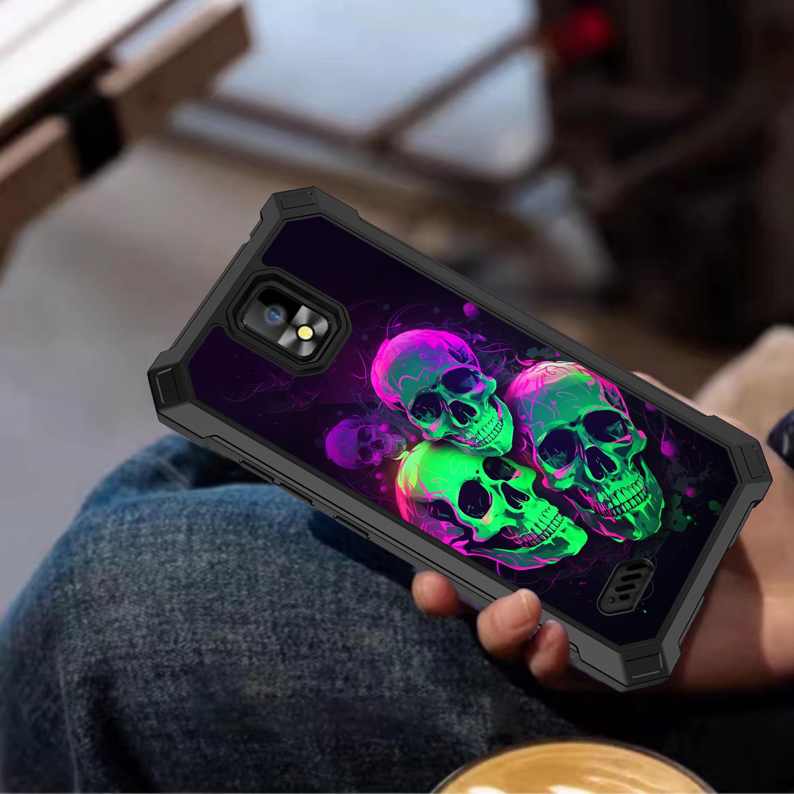 Amazon.com: ACWDMKH for Hot Pepper Panca Phone Case with Screen Protector  [Tempered Glass] Dual Layer Protection Shockproof Corner Cover Silicone  Bumpe for HotPepper Panca Phone Case,Green Purple Skull : Cell Phones &
