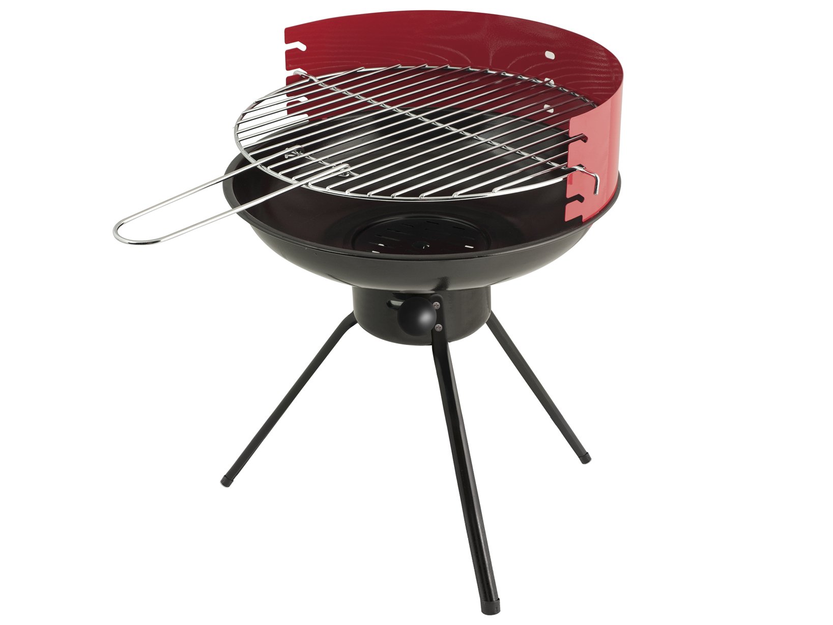 HOME 8418000 Barbecue A Carbone Tondo Cm40H47.5 Accessori per Il Tempo Libero, Metallo, Nero/Rosso