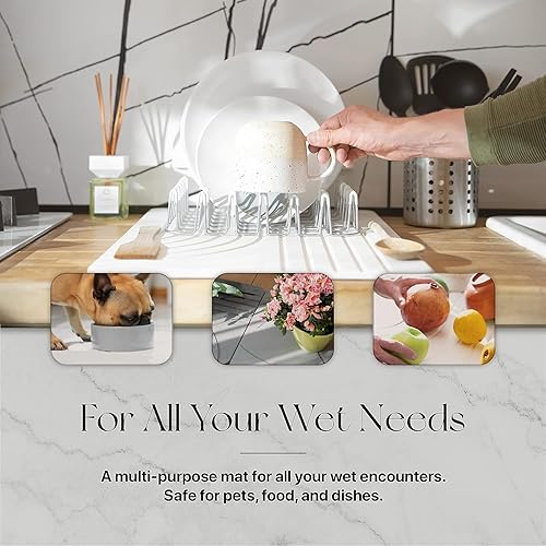 Miniatura 6 de TOSORO - Tapete de baño de piedra, tapete de ducha antideslizante de tierra de diatomeas - Tapete de baño absorbente de secado rápido - Diseño