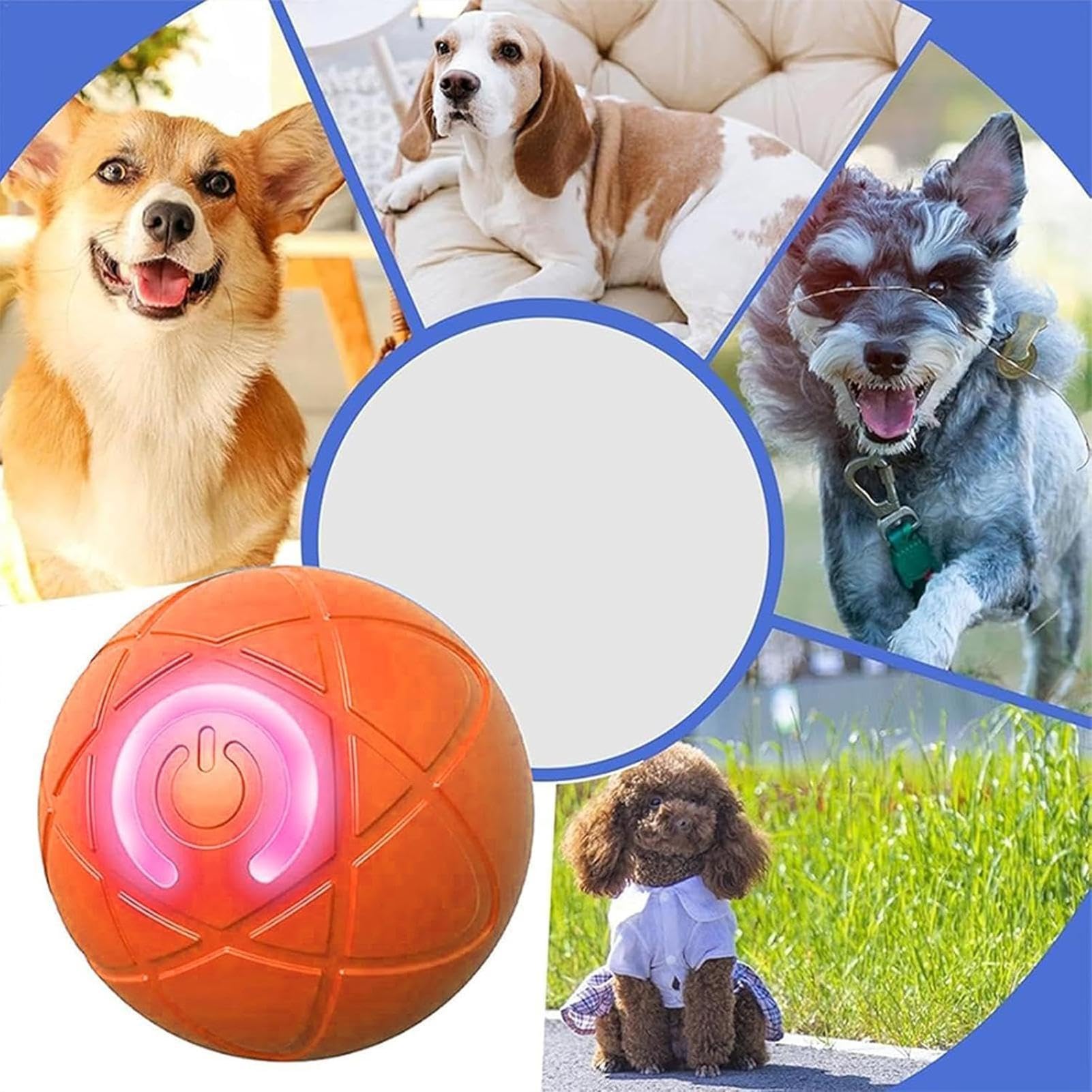 Pallina Elettrica Per Cane Che Si Muove Da Sola, Ricaricabile USB, Con LED, Per Cani Piccoli, Medi E Grandi, In PC E TPE