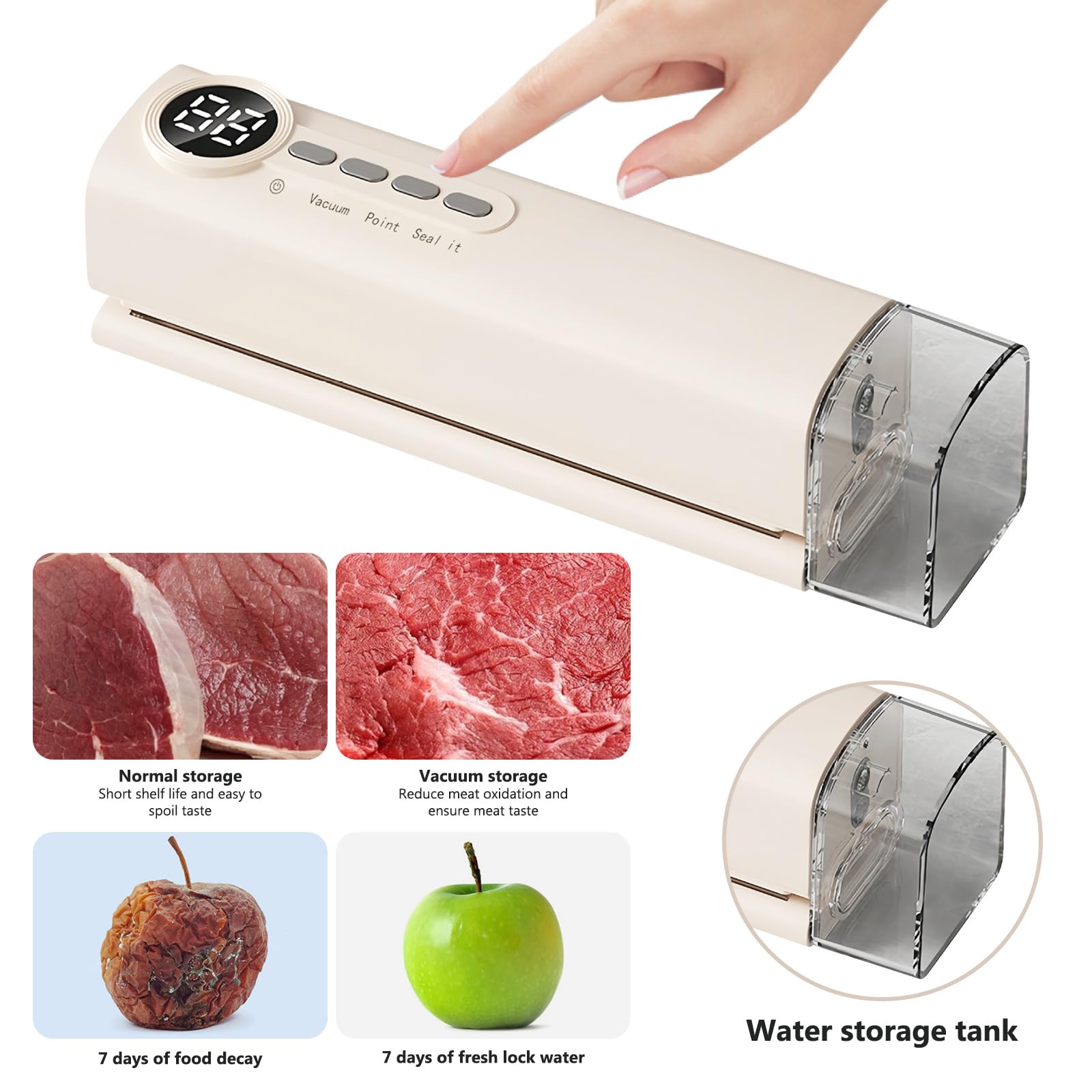 Machine Sous Vide Portable Sans Fil - Scelleur Alimentaire Rechargeable Avec Sacs