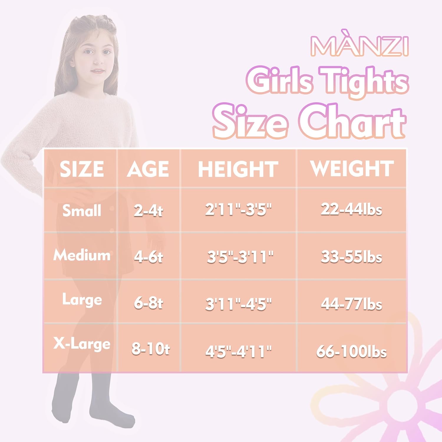 MANZI Girls Fleece Lined Winter Tights 400 Denier Warm Thermal Footed Stockings Thick Opaque Leggings for Toddlers Kids - Image 6