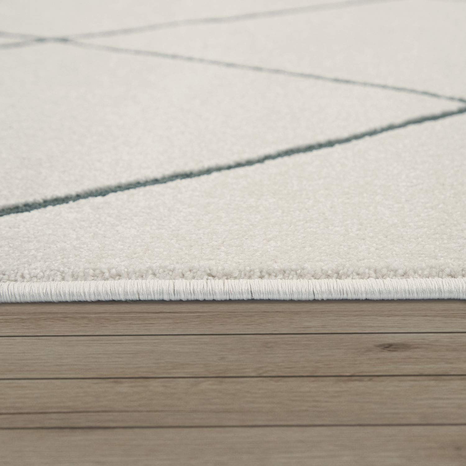 Paco Home Tappeto per soggiorno a rombi scandinavi, moderno, bianco, vari design e misure, Dimensione:Ø 200 cm tondo, Colore:Bianco 2