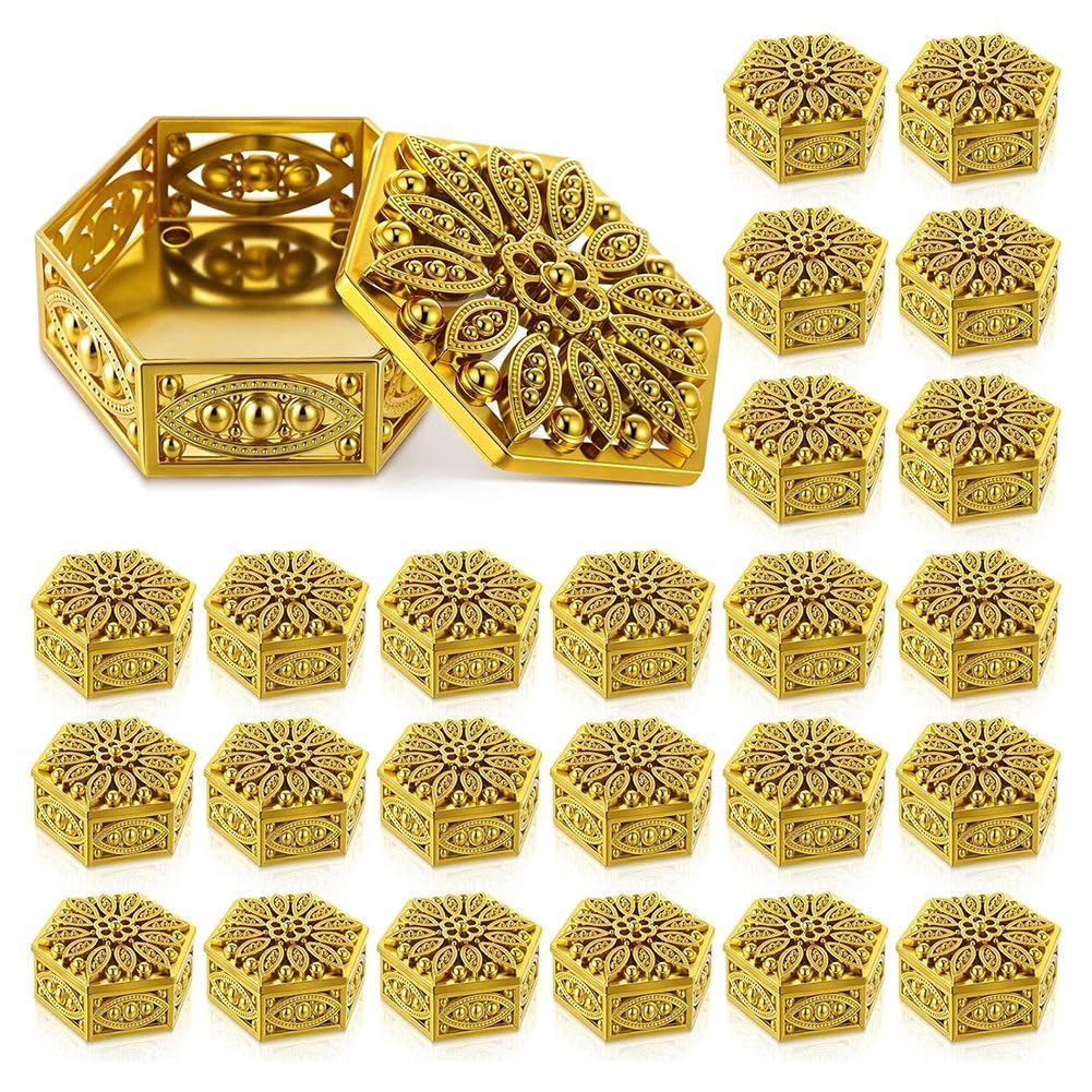 UDSKNV[KSL Decorative Empty Honeycomb Boxes 36 Pcs for Pooja Bulk Indian Return Gifts Hollow Out Hexagon Candy Containers