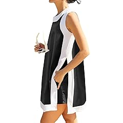 Hooever Women's 2 Piece Sets Casual Color Block Crewneck Sleeveless Pullover Tops Matching Shorts with Pockets
