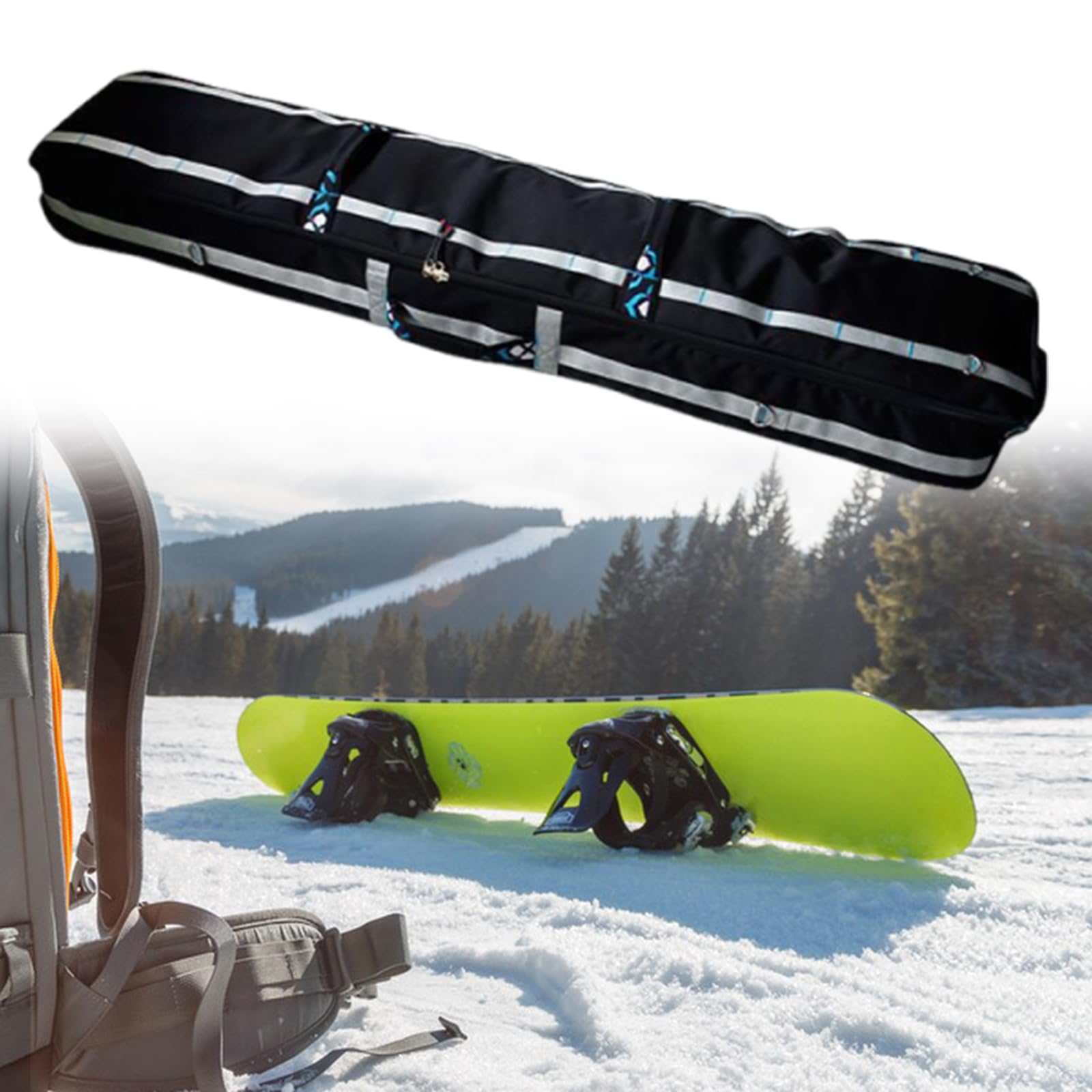 Bolsa de esquí con Ruedas y Correas para el Hombro para Snowboard, para Deportes Invierno, Equipo para Exteriores, Bolsa Almacenamiento para