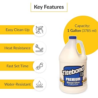 Brixwell QKNF-002 Titebond II, Premium Wood Glue 1 Gallon 1 Gallon