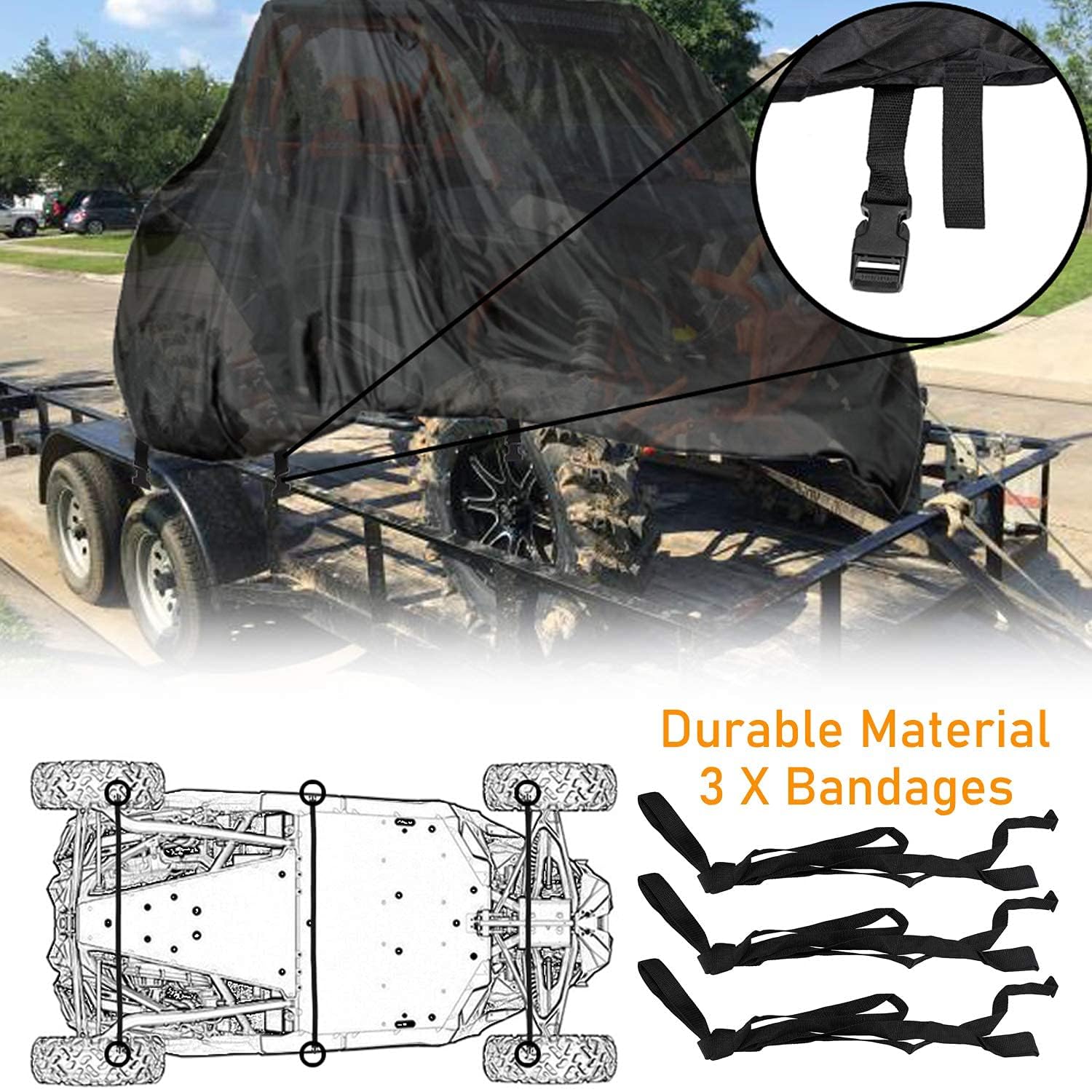 NEVERLAND UTV Abdeckung - Allwetter, Wasserdicht, Für 4-6-Sitzer UTVs Wie Polaris RZR, Can-Am Defender