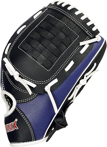 Miniatura 3 de PHINIX Guantes de béisbol de cuero sintético para jóvenesadultos, guantes Infield de 10 a 12 pulgadas