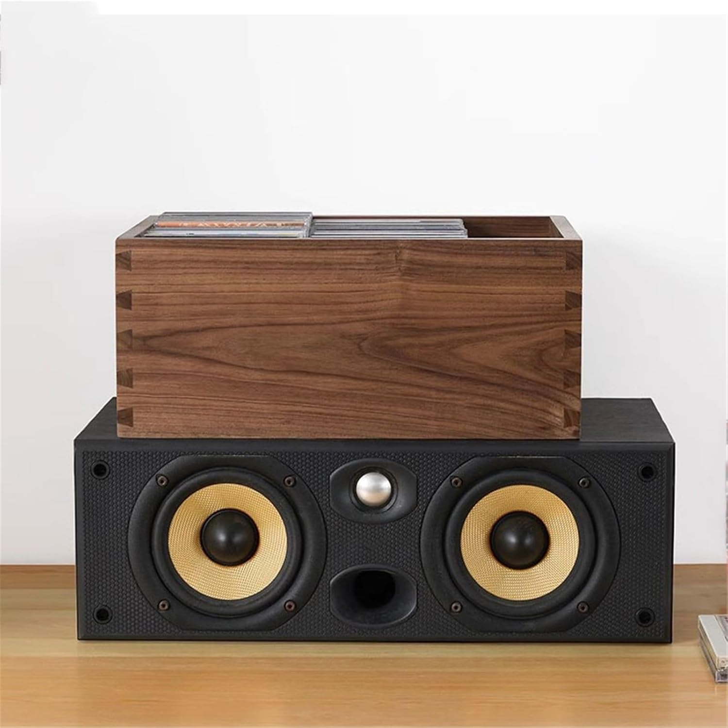 Record Holder Home Wooden CD Record Storage Box Desktop Books Cassette Tape Collection Rack Record Display Rack