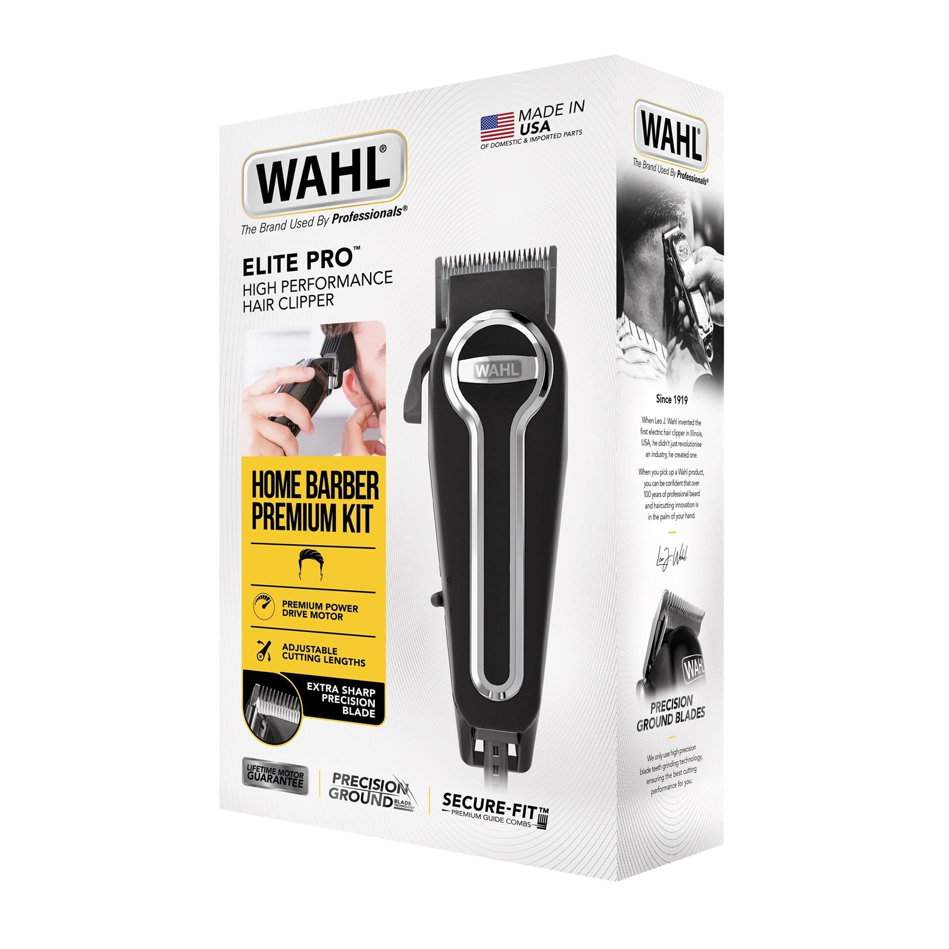WAHL Elite Pro Head Shaver, maszynka do strzyżenia włosów dla mężczyzn, grzebienie tnące Secure Fit Premium, profesjonalna maszynka do strzyżenia włosów, przewodowa, samoostrzące się precyzyjne ostrza