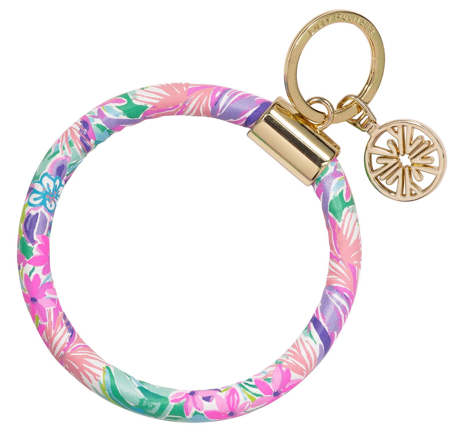 Lilly Pulitzer Leatherette Round Key Ring Chain