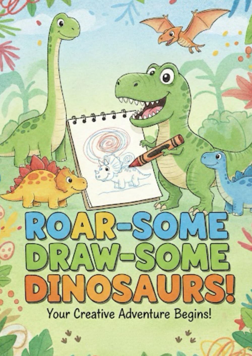 ROAR-SOME DRAW-SOME: Kids Coloring Book (Dinosaurs Cartoons)