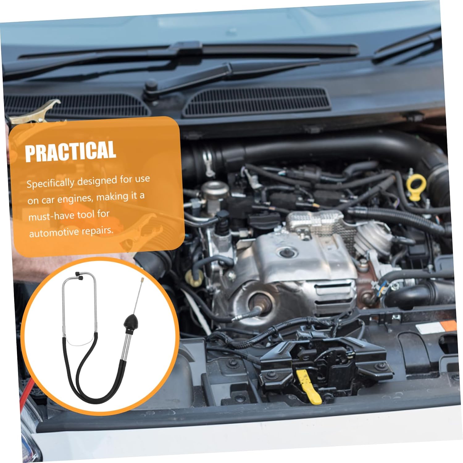 Automotive Cylinder Stethoscope Durable Hearing Tool for Cars Trucks Motorcycles Comfortable Headset for Prolonged Use Essential Mechanic Tool for Engine Diagnostics