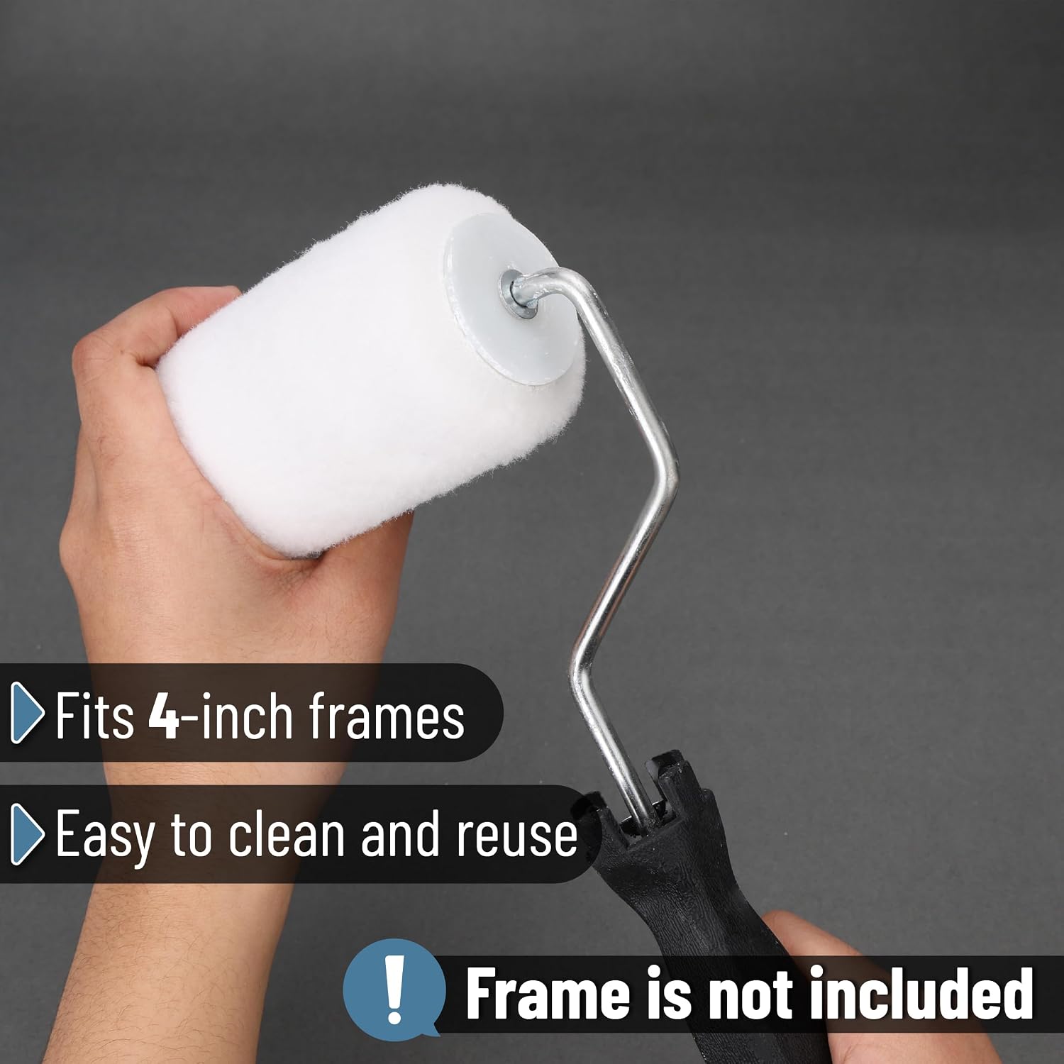 Bates- Paint Roller Covers, 4 Inch, 6 Pack 1/2" Nap