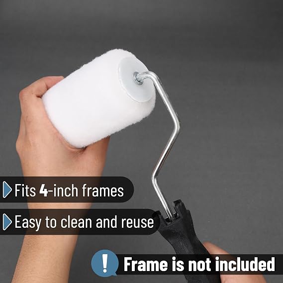 Bates- Paint Roller Covers, 4 Inch, 6 Pack 1/2 Nap | Replacement Paint Roller Sleeves for Walls Cabinets Trim & Doors Smooth Rolling Fits 4 Small Roller Frames