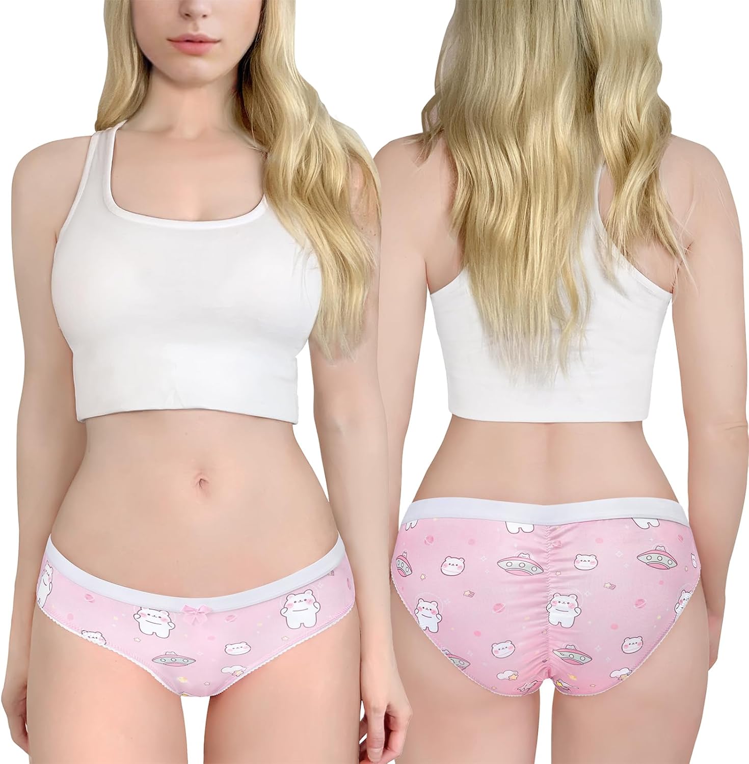 Littleforbig Women's Ladies Soft Smooth Silky Underwear Comfortable Hipster Briefs Babydoll Dreamy Galaxy 4 Pack Panties Set - Image 5